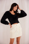 Maisie Fluffy Knit Sweater - Black