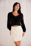 Maisie Fluffy Knit Sweater - Black