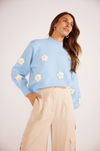 Stella Daisy Knit Jumper - Baby Blue