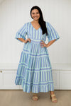 Majestic Ruffle Dress - Blue Eternity