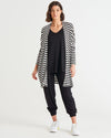 Margot Cardigan - Black/White Stripe