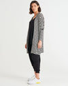 Margot Cardigan - Black/White Stripe
