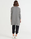 Margot Cardigan - Black/White Stripe