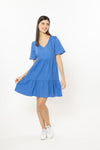 Victoria Mini Dress - Electric Blue Linen