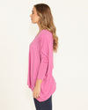 Kyoto V-Neck Loose Stretchy Basic Tee - Winter Pink