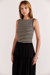 Mia Stripe Knit Tank - Black/Cream