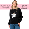Classic Sweater Black with Star Silver Sequins