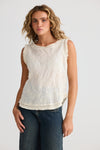 Chantilly Top - Natural Embroidery