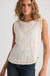 Chantilly Top - Natural Embroidery