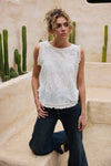 Chantilly Top - Natural Embroidery
