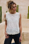 Chantilly Top - Natural Embroidery