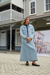 Bowtique stone wash denim Shacket