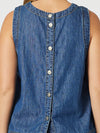 Charli Reversible Button Up Denim Vest - Denim