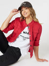 Maggie Denim Jacket - Red