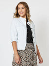 Military Denim Jean Jacket - White