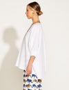 A Walk In The Park Linen Oversized Batwing Top - White