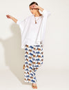A Walk In The Park Linen Oversized Batwing Top - White