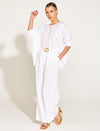A Walk In The Park Linen Oversized Batwing Top - White