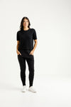 Apartment Pants - Winter Weight - Black with Orchid