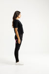 Apartment Pants - Winter Weight - Black with Orchid