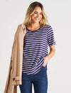 Ariana Tee - Dark Blue Stripe