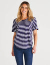 Ariana Tee - Dark Blue Stripe
