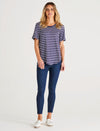 Ariana Tee - Dark Blue Stripe