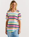 Ariana Tee - Rainbow Stripe