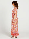 Ashley Midi Wrap Dress - Pink Blossom