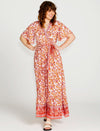 Ashley Midi Wrap Dress - Pink Blossom