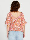 Ashley V-Neck Top - Pink Blossom