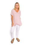 Hatfield - V Neck Swing T Shirt - Pink