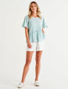 Cassandra Top - Teal Stripe
