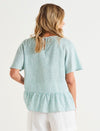 Cassandra Top - Teal Stripe