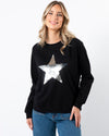 Classic Sweater Black with Star Silver Sequins