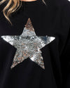 Classic Sweater Black with Star Silver Sequins