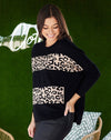Cleo Sweater - Black Leopard