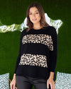 Cleo Sweater - Black Leopard