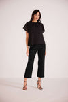 Donna Straight Leg Pu Pant -Black