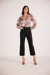 Donna Straight Leg Pu Pant -Black