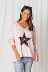 Bonnie Star Striped Tee - Pink/White