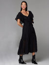 Dream Lover Broderie Midi Dress - Black