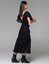 Dream Lover Broderie Midi Dress - Black