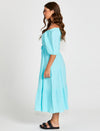 Felix Tiered Midi Dress - Aqua