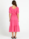 Felix Tiered Midi Dress - Pink