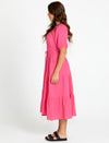 Felix Tiered Midi Dress - Pink