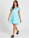 Felix Tiered Mini Dress - Aqua