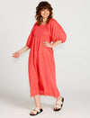 Francesca Puff Sleeve Midi Dress - Pink