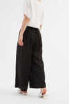Pleat Front Palazzo Pant - Black