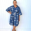 Denim Palm PrintRope Dress